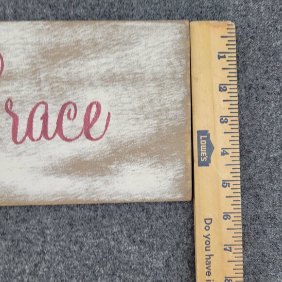 Amazing Grace Sign Wooden with Red Berry Script Lettering 18x5" Christian Plaque - Picture 7 of 7